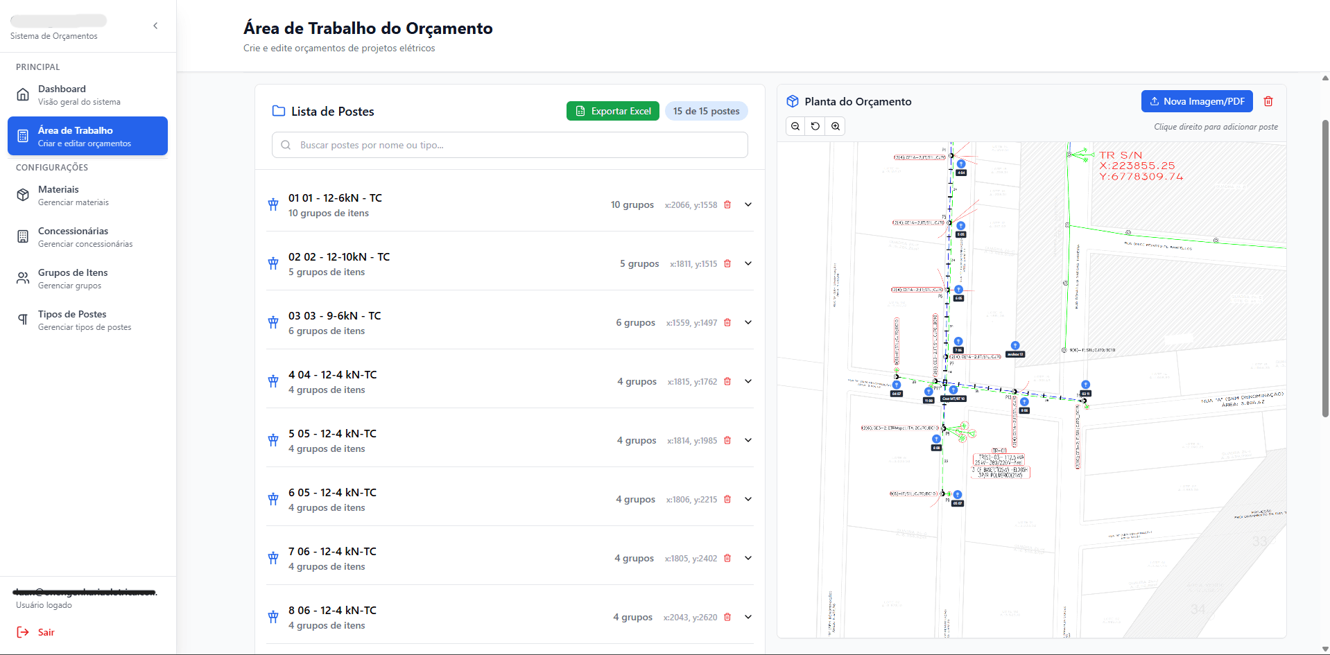 Interface do Sistema OrçaRede